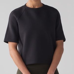 Lululemon NTS Cropped Short Sleeve Sweatshirt Black Size 8